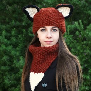 Knit Fox Hat and Cowl Pattern