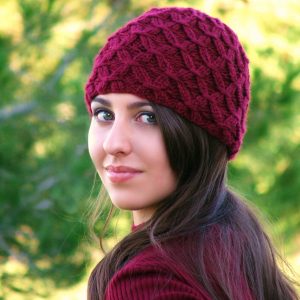 Knit Beanie Pattern - The Diamond Weave