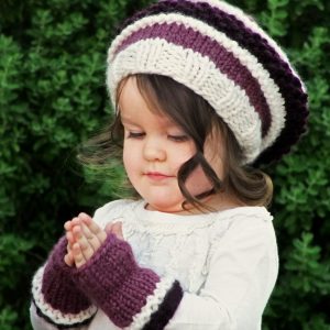 Slouchy Hat Knitting Pattern - The Beret and Mittens Set
